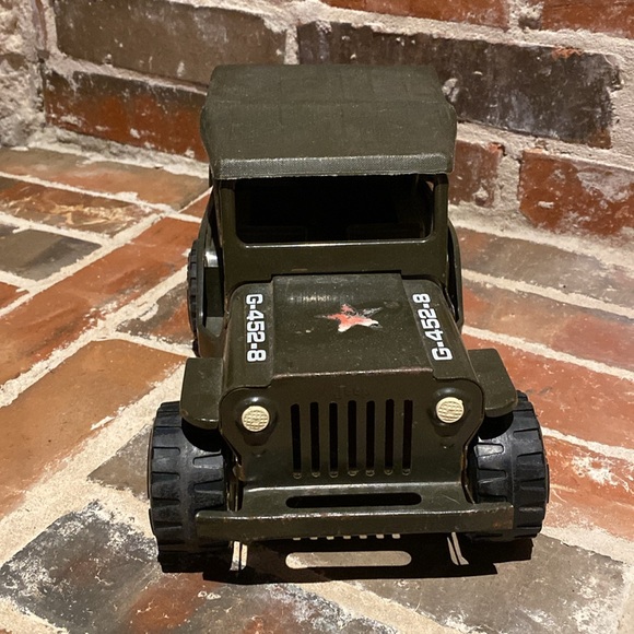 RARE Vintage TONKA  Army Military Green JEEP Truck Pressed Metal 1970's - Picture 9 of 16